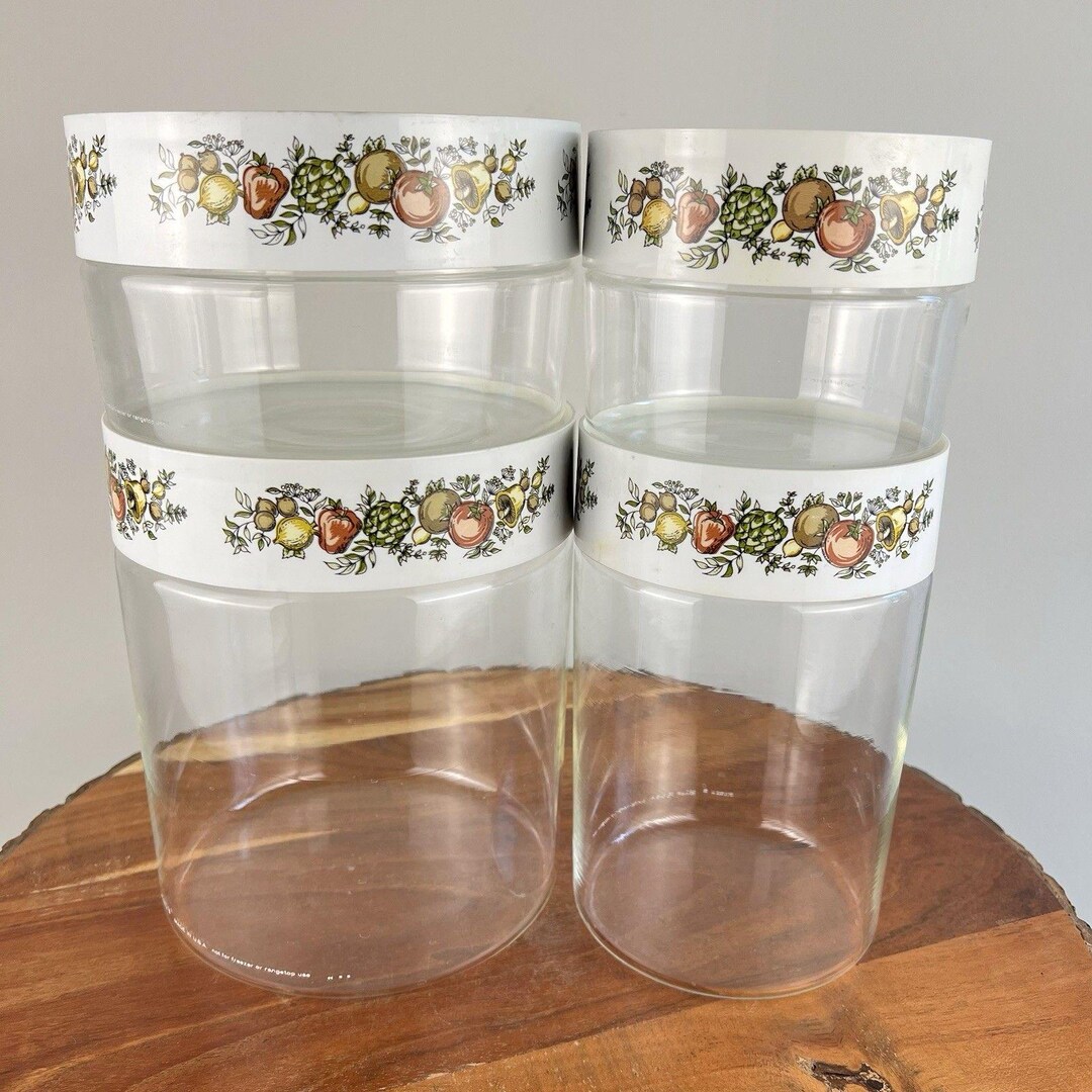 Pyrex Msical Stack Set of 4 Vintage PYREX Spice of Life Stack 'n' See Glass Storage ...