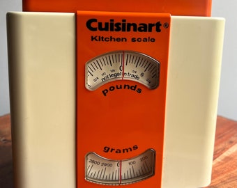 Vintage Cuisinart Kitchen Scale, Analog Pounds and Grams, Beige, Orange - Made in France