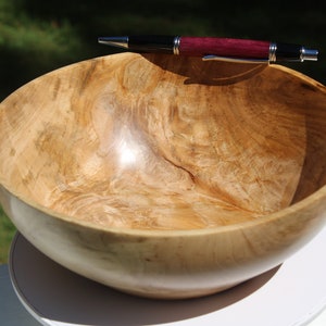 Discounted - Large Spalted Figured Ash Bowl - Handmade on Lathe