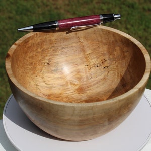 Discounted - Spalted Figured Ash Bowl - Handmade on Lathe