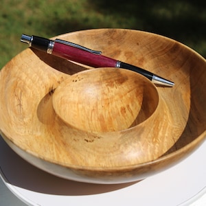 Discounted - Spalted Figured Ash Bowl in a Bowl - Handmade on Lathe