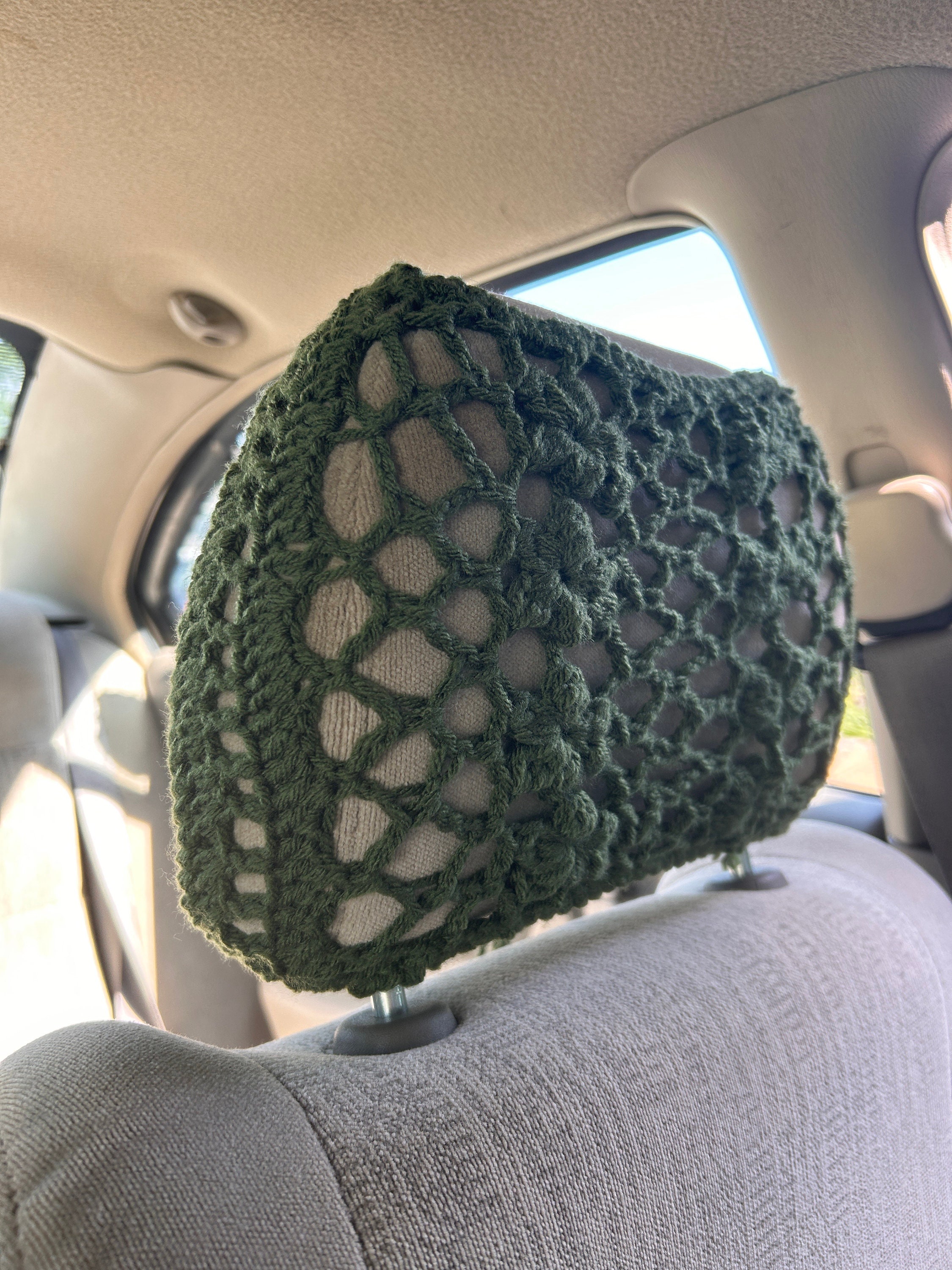Crochet Car Headrest Cover Etsy Australia