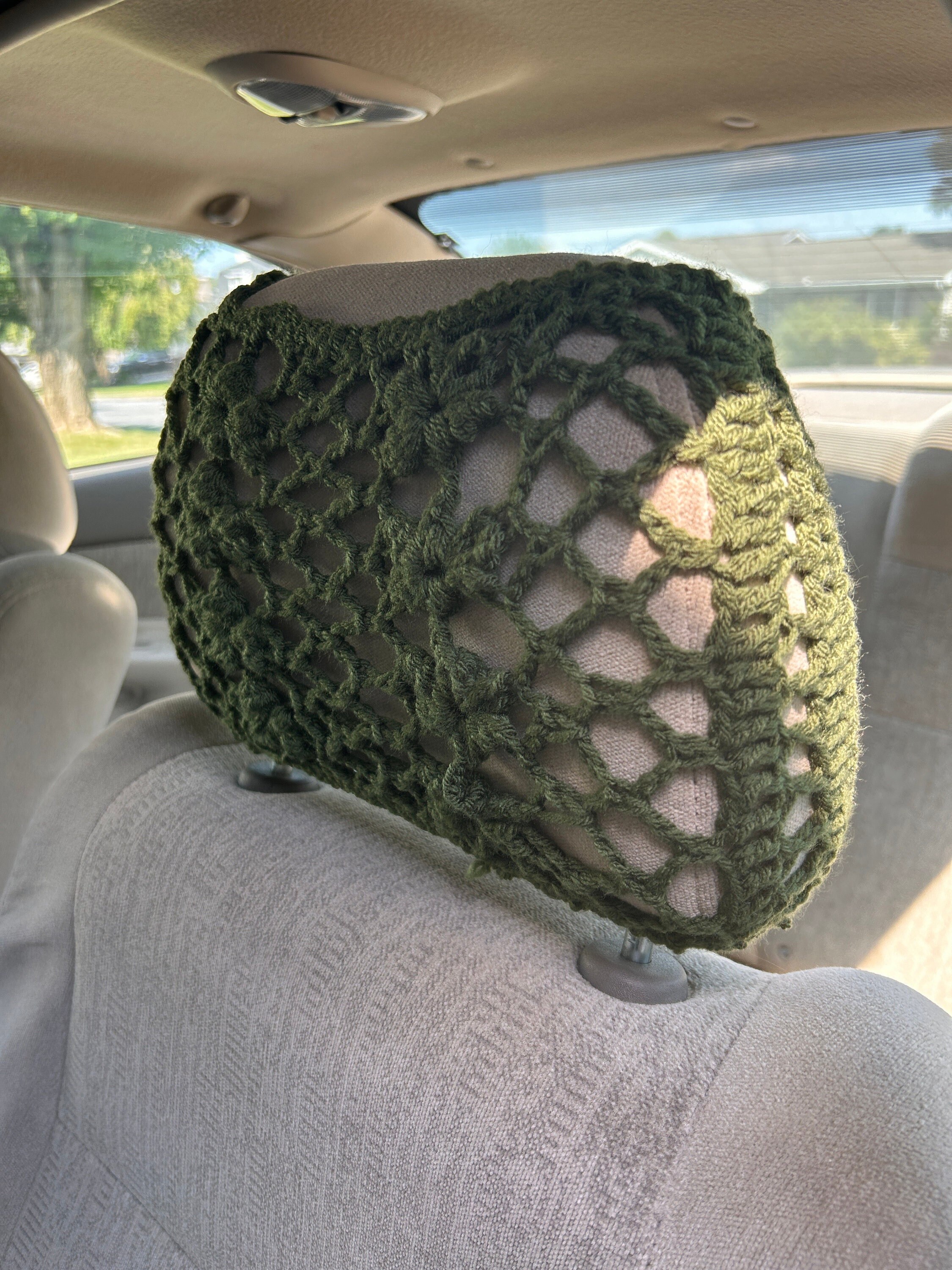 Crochet Car Headrest Cover Etsy Australia
