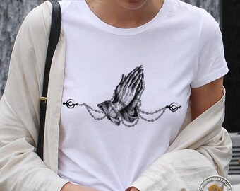 Praying Hands Praying Beats Tee | Nipple Piercing Illustration