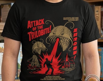 Paleozoic Peril Trilobites Tee | Retro Sci Fi Monster Poster Shirt