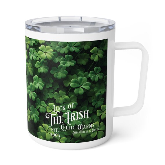 Celtic Irish Clover Insulated Coffee Mug, Travel Mug, Acrylic Lid, Favorite  Beverage Cup, Stainless Steel Body, Morning Brew Cup, - Etsy