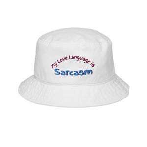 Sombrero de pescador bordado, gorra de regalo para amantes del sarcasmo, sombrero con cita divertida, accesorio de moda hipster, sombrero para el sol con bordado único, diseño personalizado
