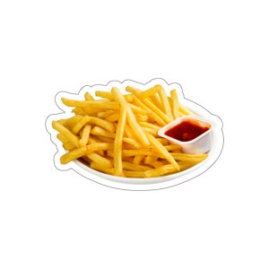 Pommes und Ketchup Aufkleber, Vinyl Aufkleber, Laptop Aufkleber, Wasserflasche Aufkleber, Auto Aufkleber, Geschenk für Feinschmecker