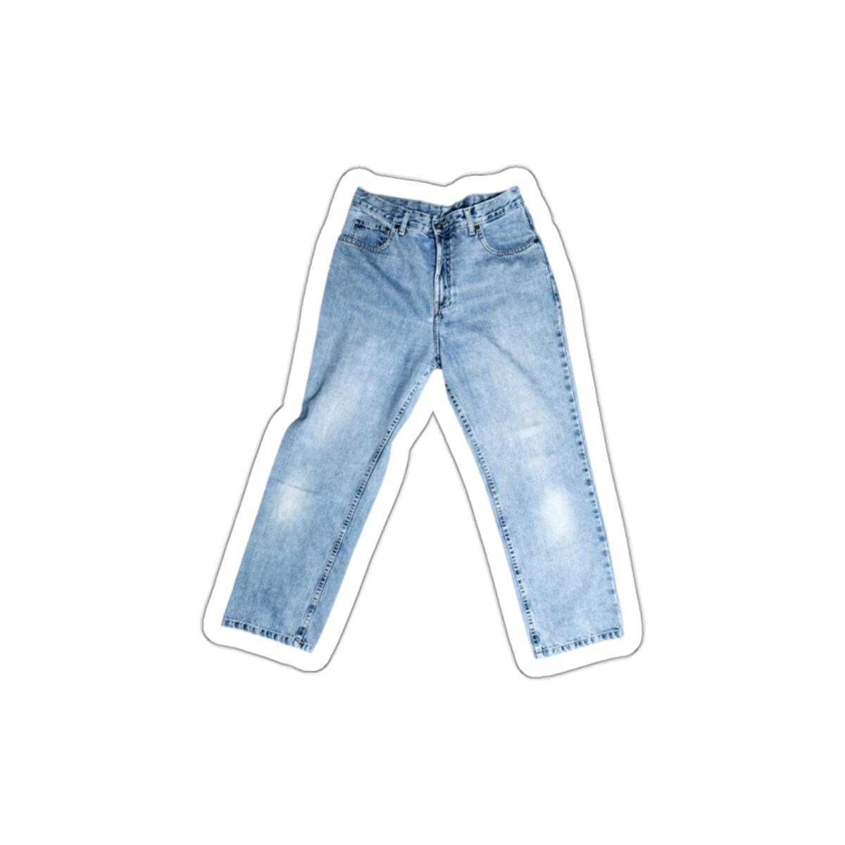 Jeans Sticker Design Light Wash Jeans Sticker | Die-cut Denim Pants Vinyl Sticker - Etsy