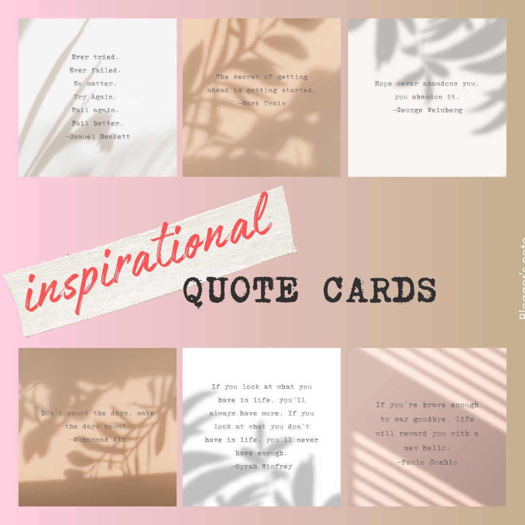 40 Inspirational Quote Cards, Motivational Cards, Positive Inspiring ...