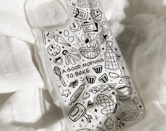 Clear Phone Case, Baking Phone Case, Gift For Baker, Cute Cell Phone Case, Summer Phone Case, Baking Gift, Cooking Phone Case, Collage Case