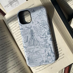 Fantasy Book Phone Case, Dragon Phone Case, Fantasy Reader Phone Case, Book Lover Gift, Blue Phone Cover, Bookish Reader Gift, Dark Academia