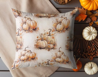 Double-Sided Pumpkin Pillow Cover, Gingerbread Pillow, Throw Pillow Cover, Thanksgiving Decor, Holiday Home Decor, Furniture and Decor