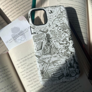 Capa magnética para celular, capa para celular com tema de livro de fantasia, presente para leitor, carregamento sem fio, capa para celular com dragão, capa para celular para leitor de fantasia, presente para amante de livros