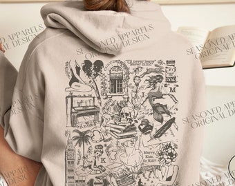 Tortured Poet Hoodie, Fan-Made Design, Eras Outfit, Fortnight Hoodie, Typewriter Design, Eras Hoodie, Poet Tee, Front and Back, In My Era