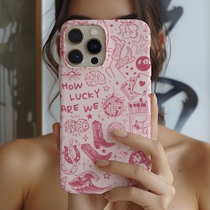 Coque de portable Coquette pour cow-girl côtière, Étui de portable estival, Vive les cow-girls, Coque de téléphone rose, Étui de portable pour la plage, Bohème de l'Ouest, Étui à la campagne