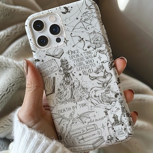 Telefoonhoesje fantasieboek, cadeau boekenliefhebber, telefoonhoesje draak, telefoonhoesje fantasielezer, fantasieboekenclub, donkere academische esthetiek, leesgrage
