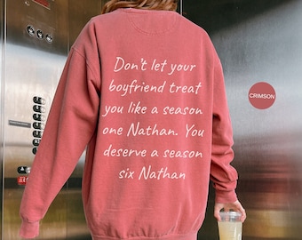 Sudadera Comfort Colors Tree Hill, Sudadera Nathan, Merchandising de Tree Hill, Sudadera Scott, Sudadera con capucha Body Shop, Camiseta para novio, Regalo para novia