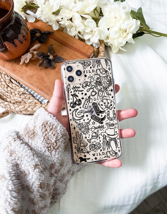 Clear Phone Case, Western Cowgirl Phone Case, Coastal Cowgirl Gift, Cute Cell Phone Case, Summer Phone Case, Western Boho Bachelorette Gifts