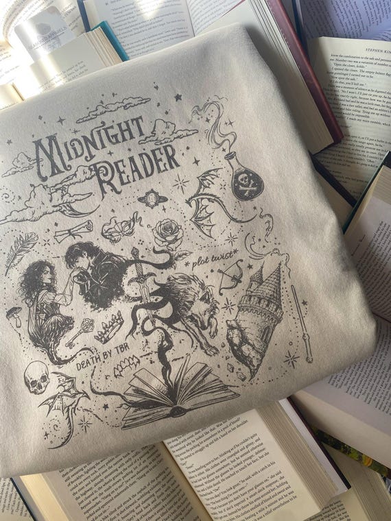Fantasy Reader Sweatshirt, Book Lover Gift, Midnight Reader Crewneck, Fantasy Gift For Reader, Bookish Gift, Reading Sweatshirt, Book Shirt