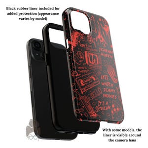 Horror Phone Case, Halloween Phone Case, Horror Movie Gifts, Scream Halloween Aesthetic, Collage Phone Case, Spooky Season, Black Cell Case image 5