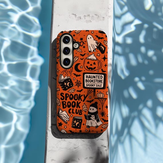 Halloween Phone Case, Spooky Book Phone Case, Gift For Reader, Ghost Phone Case, Cute Cell Phone Case, Book Lover Gift, Fall Phone Covers Halloween Phone Case, Spooky Book Phone Case, Gift For Reader, Ghost Phone Case, Cute Cell Phone Case, Book Lover Gift, Fall Phone Covers