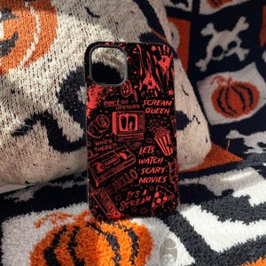 Horror Phone Case, Halloween Phone Case, Horror Movie Gifts, Scream Halloween Aesthetic, Collage Phone Case, Spooky Season, Black Cell Case image 3