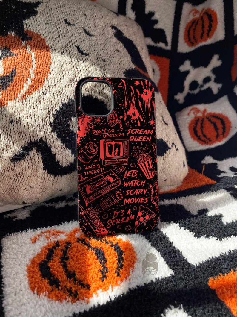 Horror Phone Case, Halloween Phone Case, Horror Movie Gifts, Scream Halloween Aesthetic, Collage Phone Case, Spooky Season, Black Cell Case image 3