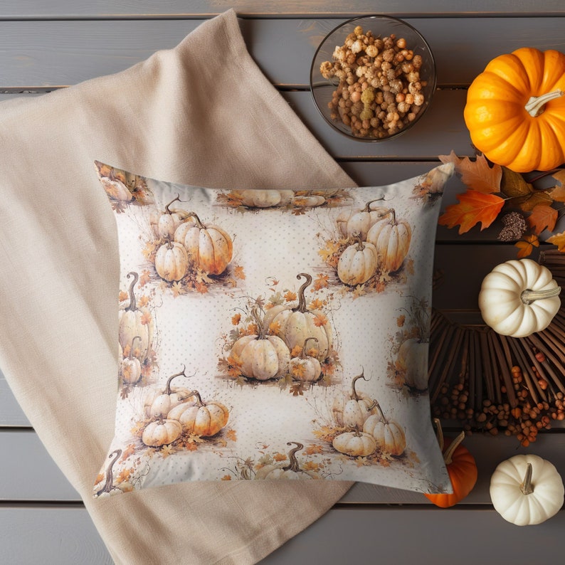 Double-Sided Pumpkin Pillow Cover, Gingerbread Pillow, Throw Pillow Cover, Thanksgiving Decor, Holiday Home Decor, Furniture and Decor image 1