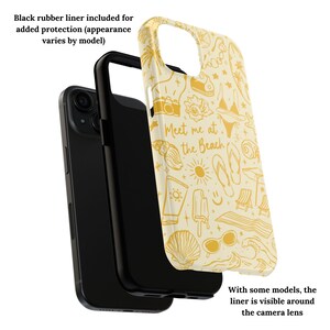 Beach Phone Case, Summer Phone Case, Yellow Phone Cover, Coastal Cell Case, Beachy Boho Aesthetic, Ocean Girl Gift, Cute Cell Phone Case image 2