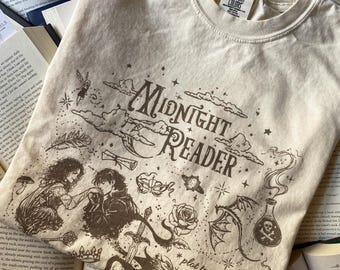Comfort Colors Fantasy Reader Shirt, Book Lover Gift, Midnight Reader Tee, Fantasy Gift For Reader, Bookish Gift, Reading Tee, Library Shirt