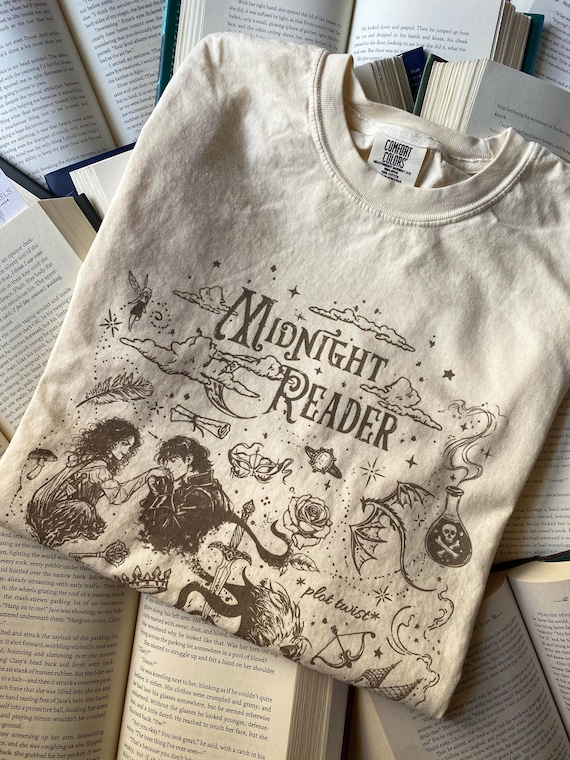 Comfort Colors Fantasy Reader Shirt, Book Lover Gift, Midnight Reader Tee, Fantasy Gift For Reader, Bookish Gift, Reading Tee, Library Shirt
