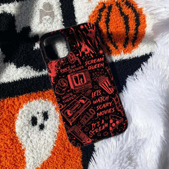 Horror Phone Case, Halloween Phone Case, Horror Movie Gifts, Scream Halloween Aesthetic, Collage Phone Case, Spooky Season, Black Cell Case