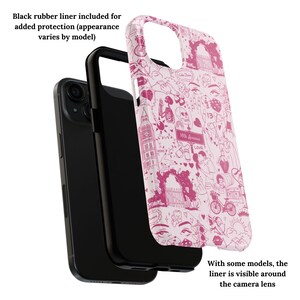 Lovers Tough iPhone Case, Eras iPhone Case, Romantic Phone Case, Love Aesthetic, Pink design, Pink iPhone Cover, Cute iPhone Case, Red Case image 2