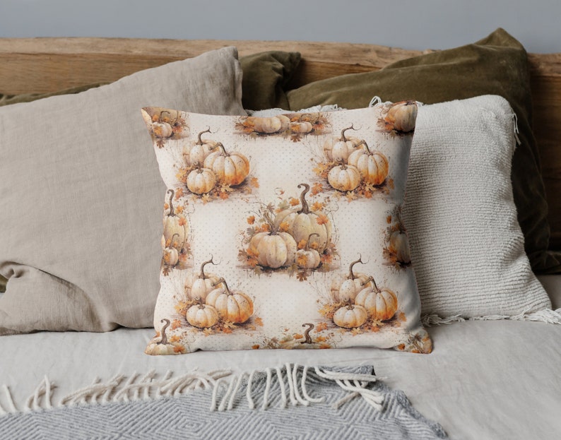 Double-Sided Pumpkin Pillow Cover, Gingerbread Pillow, Throw Pillow Cover, Thanksgiving Decor, Holiday Home Decor, Furniture and Decor image 7