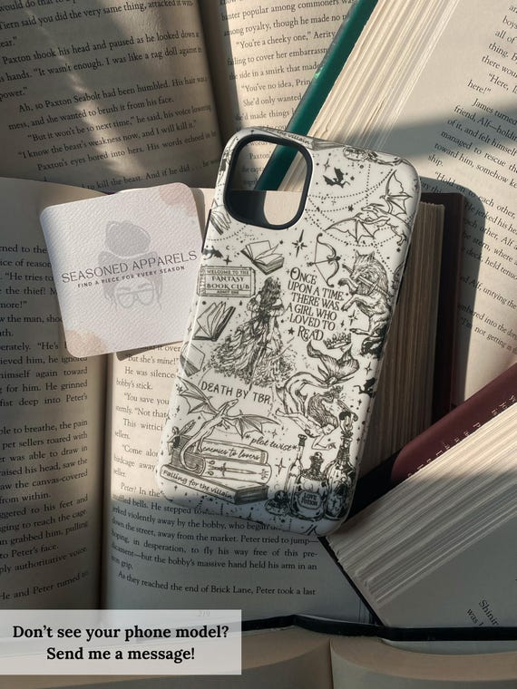 Fantasy Book Phone Case, Dragon Phone Case, Book Lover Gift, Fantasy Reader Phone Case, Fantasy Book Club, Dark Academia Aesthetic, Bookish