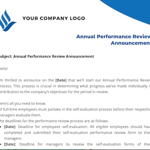 Annual Performance Review Announcement