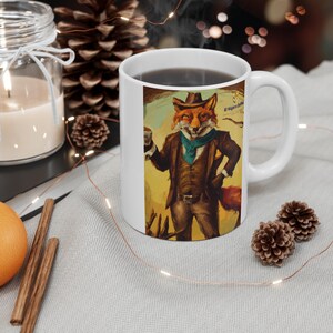 Vintage Fox Coffee Mug - Cute Animal Lover Gift, Rustic Kitchen Decor, Wildlife Tea Cup, Nature Lover Present, Fox Lover Mug
