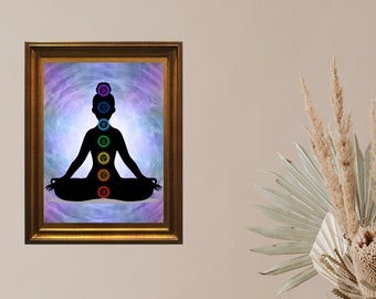 The 7 Chakras of Human Transformation |  The 7 Chakras Collection | Chakra Symphony: A Digital Art Journey through the Human Energy Centers