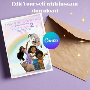 Encanto Birthday Party Invitation Instant Download Encanto Invite  Party Editable Digital Invitation