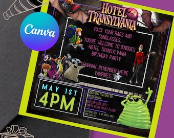 Printable Hotel Transylvania Birthday Party Invitation