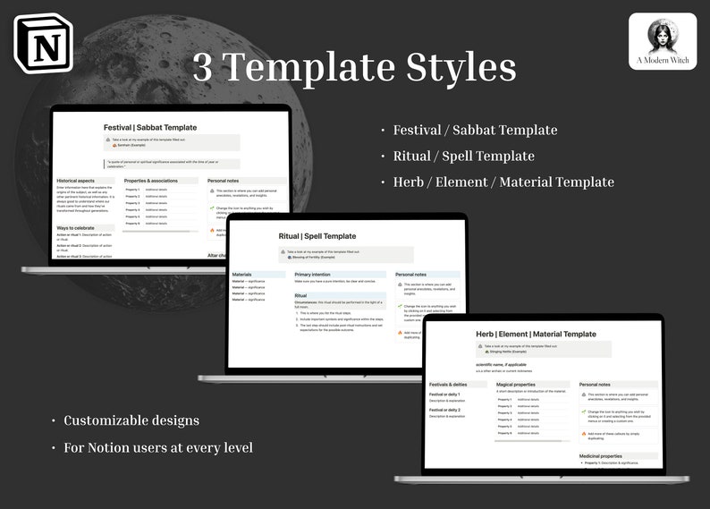 My Book of Shadows - Includes 3 Page Templates PLUS Examples - Instant ...