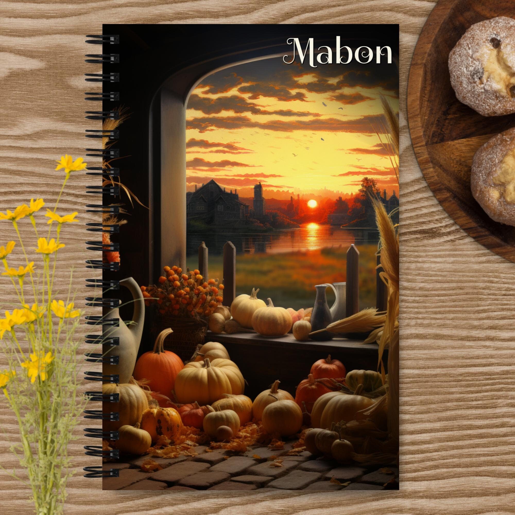 Mabon Sabbat Spiral Notebook - Kropkowany - Pogańskie Koło Roku - Naturalne Czarostwo - Pogaństwo - Równonoc Jesienna - Święta