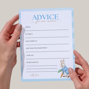 Peter Rabbit-advieskaart babyshower - afdrukbaar digitaal bestand