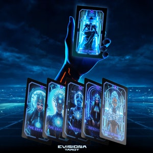 Modernes futuristisches Tarot-Kartenspiel, Tarot-Kartenspiel mit Anleitung, 78-Karten-Tarot-Deck, Blaues Wunder-Tarot-Deck, Anfänger-Tarot-Deck