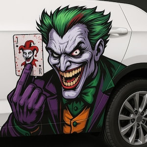 Joker Decal – Bold Comic Villain Vinyl Wrap – High-Detail Graphic Sticker for Cars, Trucks & Vehicles – Durable  Weather-Resistant