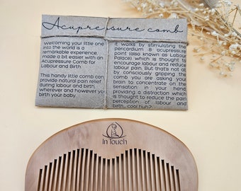 Acupressure Comb for Labour and Birth | Natural Pain Relief, Sustainable Peach Wood