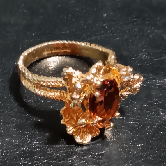 Women' Vintage Gold with Brown Citrine Ring - image 1