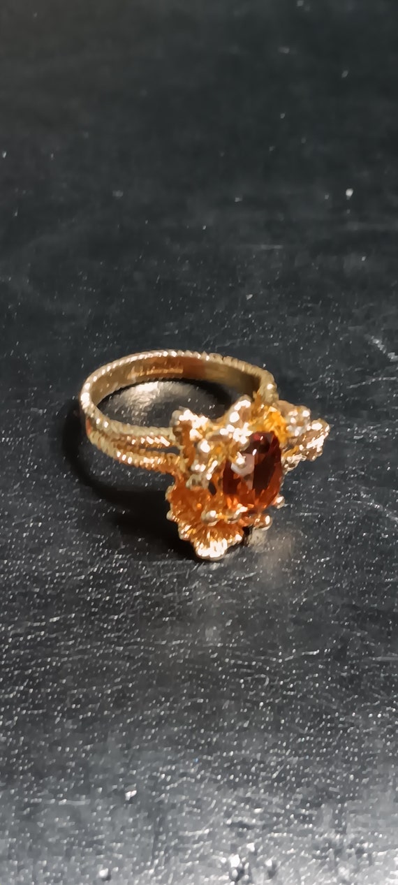 Women' Vintage Gold with Brown Citrine Ring - image 2