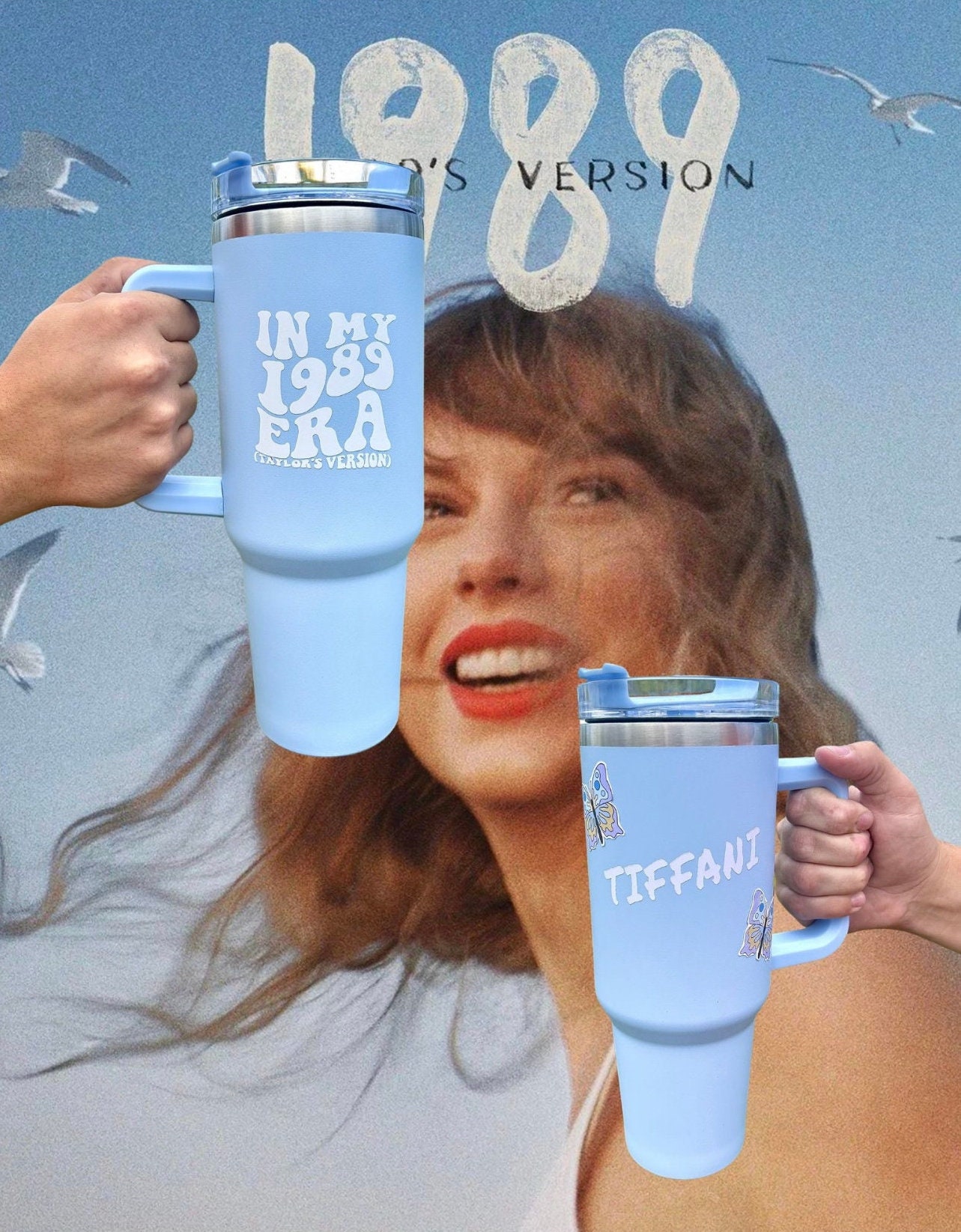 Taylor Swift 1989 Taylor's Version Capital One Travel Mug Tumbler Cup +  Straw